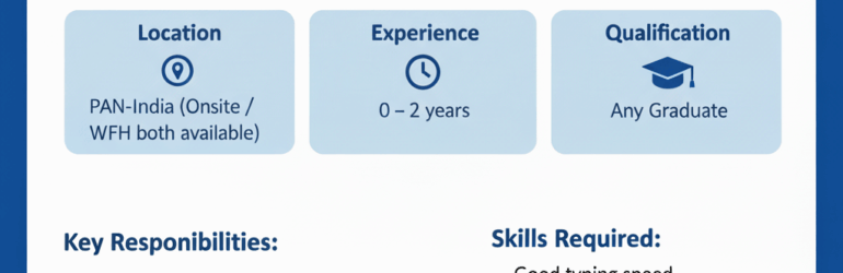 Data Entry Operator Fresher Job